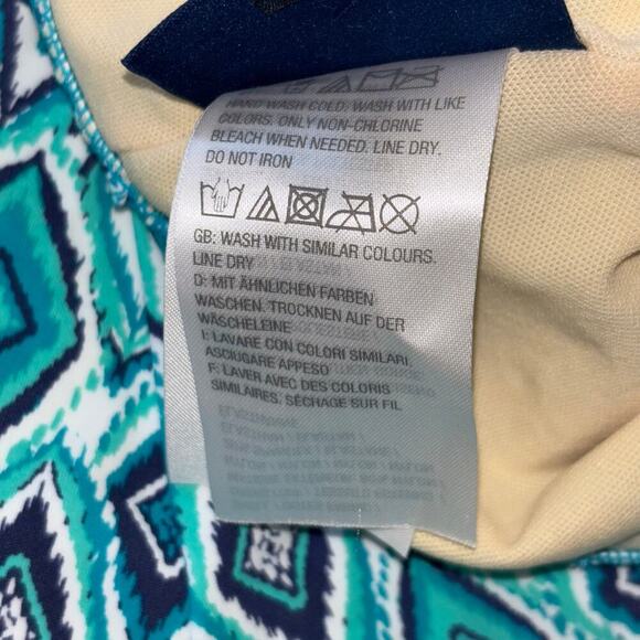 d&co Beach Women’s Swim Dress with Sewn in Bikini/ Sewn In Bra Blue Green 26W - Picture 8 of 10